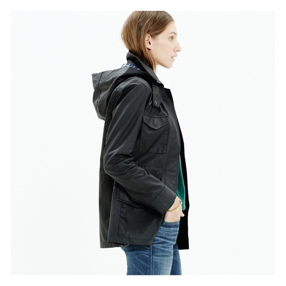 Madewell | Coated Roadtrip Plaid Hoodie Jacket